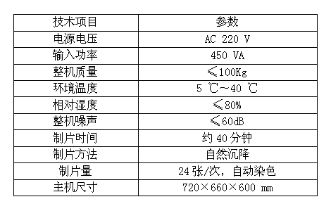 液基細胞分離制片染色一體機lct技術參數(shù)